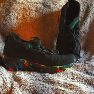 Wazixie Unisex/Kids Black & Multi Color "Paint Splatter" Shoes Size 7.5